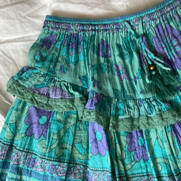 Spell and the gypsy collection buttercup ocean tiered ruffle mini skirt - Picture 8 of 17